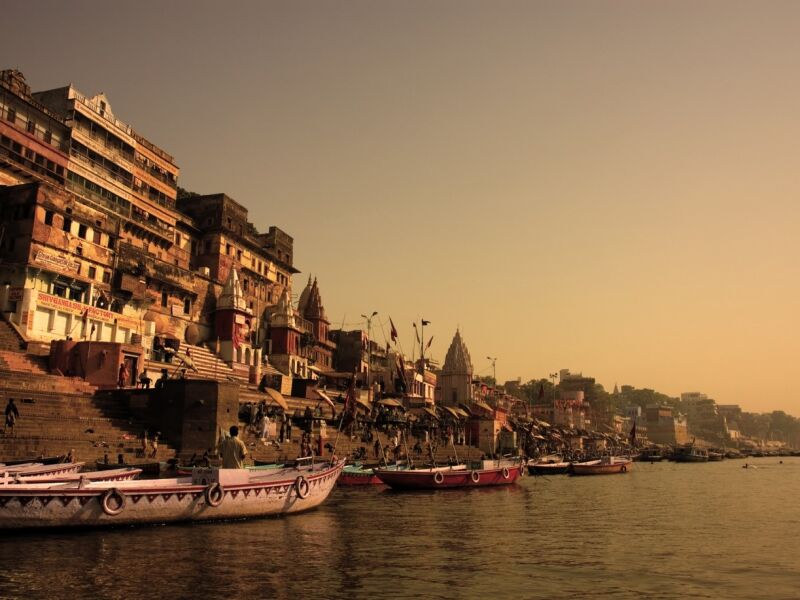 The River Ganges flowing through Varanasi