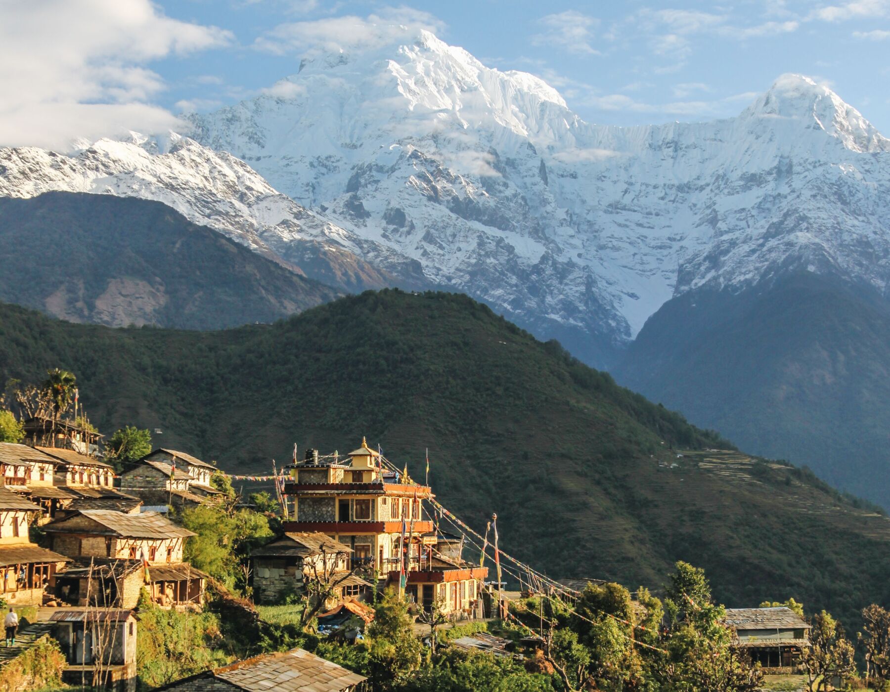 Nepal trekking mountain village